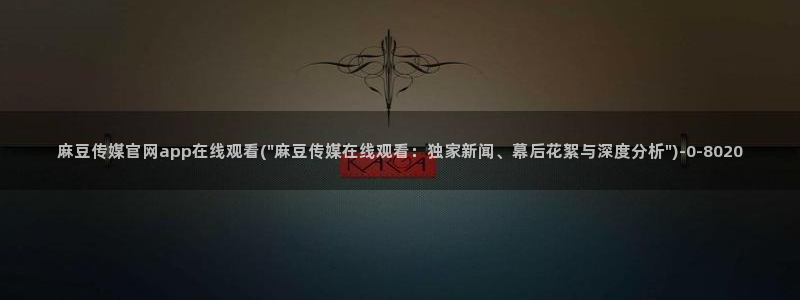 麻豆视频 内容整理